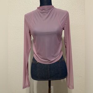 Nike Zenvy Dri-Fit Purple Sheer Long Sleeve Top Activewear Women's Size Large
